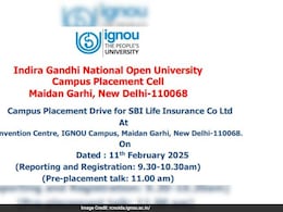 IGNOU-SBI Campus Placement Drive Tomorrow, Check Venue And Details IGNOU-SBI Campus Placement Drive Tomorrow, Check Venue And Details