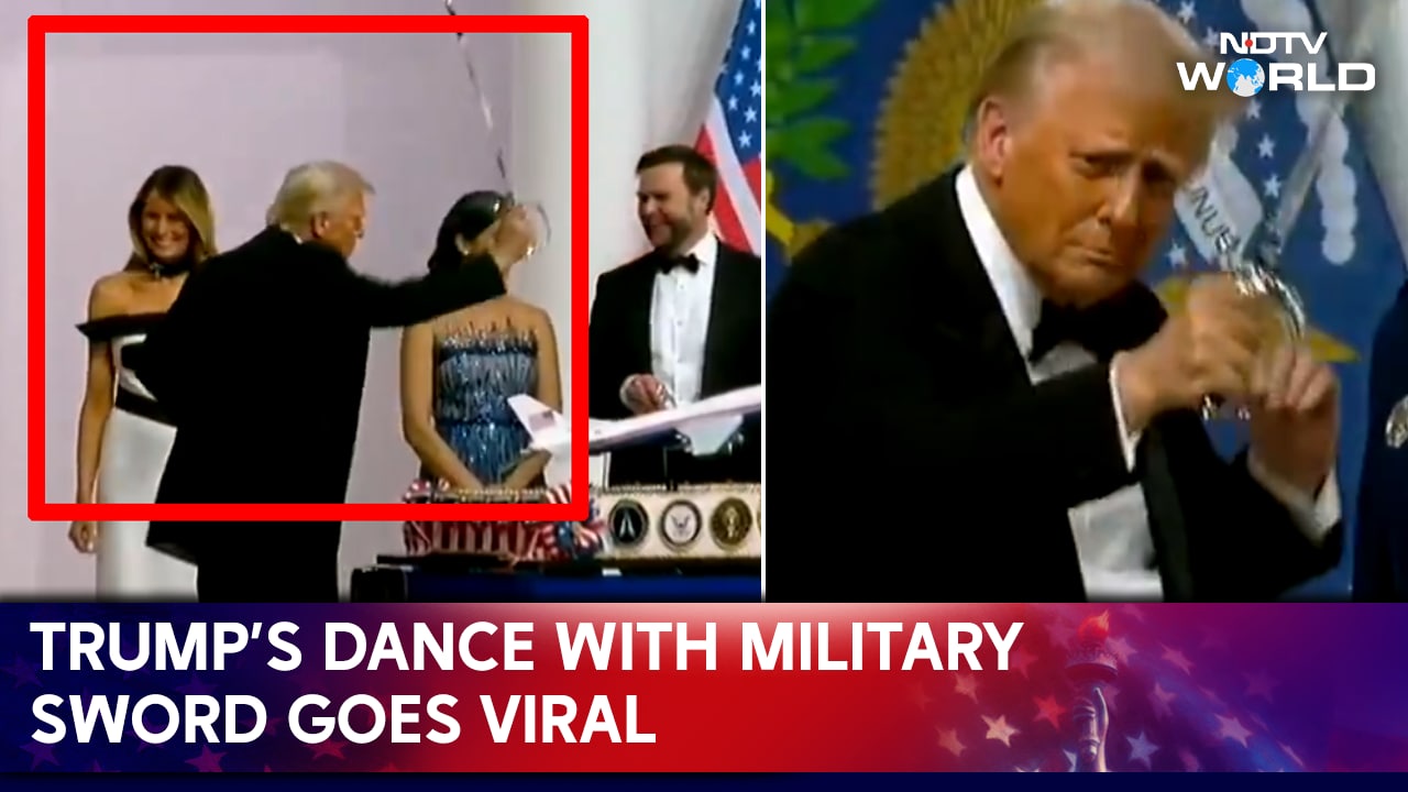 Donald Trump Dances With Military Sword At Inaugural Ball