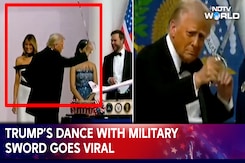 Donald Trump Dances With Military Sword At Inaugural Ball Donald Trump Dances With Military Sword At Inaugural Ball