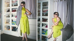 Hania Aamir's Parrot-Green Bodycon Dress And Grey Blazer Is The Colour-Blocking Lesson You Need This Spring