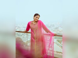 Rashmika Mandanna Exudes Elegance In A Pink Embroidered <i>Kurta</i> Set Rashmika Mandanna Exudes Elegance In A Pink Embroidered <i>Kurta</i> Set