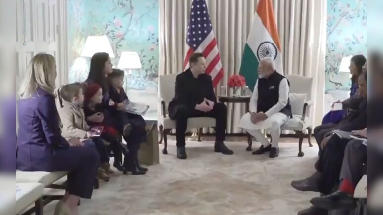 अमेरिका दौरे पर पीएम मोदी, ट्रंप से मुलाकात से पहले एलन मस्क से मिले प्रधानमंत्री
