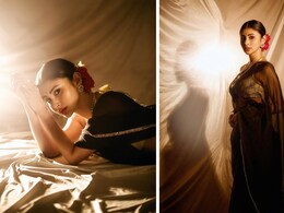 Mouni Roy Is A Beauty In A Black Sheer <i>Saree </i> And Golden Blouse Mouni Roy Is A Beauty In A Black Sheer <i>Saree </i> And Golden Blouse
