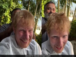 "Head Sheeran": British Singer Gets "Champi" In Chennai, Internet Reacts "Head Sheeran": British Singer Gets "Champi" In Chennai, Internet Reacts