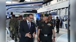 Army, Navy Chief At Adani Defence And Aerospace Stall At Aero India 2025