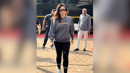 Kareena Kapoor Slays An Athleisure Coded Look In A Grey Printed Sweatshirt And Black Gym Tights