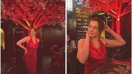 Hania Aamir Paints Edinburgh Red In A Stunning Halter-Neck Bodycon Dress