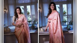Shweta Tiwari Is A Picture Of Ethnic Elegance In A Beautiful Peach <i>Saree</i>