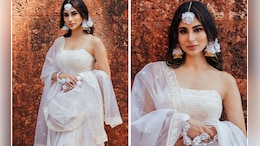Mouni Roy Is A Complete Vision In White Embroidered <i>Sharara</i> Set
