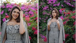 Mrunal Thakur Lends Her Casual Chicness In A Black And White Checkered Jumpsuit