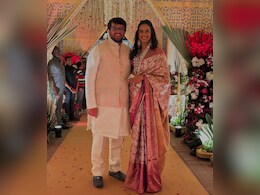 PV Sindhu Radiates Elegance In A <i>Kanjeevaram Saree</i>, With Husband Venkata Datta Sai By Her