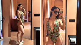 Elli AvrRam Looks Ready For A Stylish Summer In A Chic Printed Swimsuit