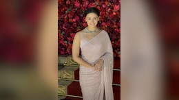 Alia Bhatt Channels Feminine Chic Ethnic Vibes In A Baby Pink Sabyasachi Sequin </i>Saree</i>