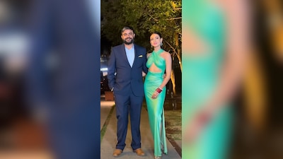 Siddharth Chopra And Neelam Upadhyaya Are Wedding Party Ready In A Navy Suit  And Metallic Green