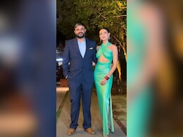 Siddharth Chopra And Neelam Upadhyaya Are Wedding Party Ready In A Navy Suit And Metallic Green Cutout Gown Siddharth Chopra And Neelam Upadhyaya Are Wedding Party Ready In A Navy Suit And Metallic Green Cutout Gown