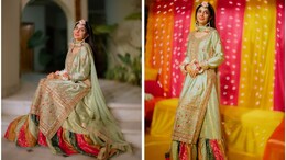 Mawra Hocane Stuns In An Embroidered Sage Green <i>Sharara</i> Set For Her Pre-Wedding Festivities