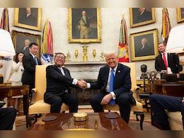 Japan Prime Minister Gifts Trump Golden Samurai Helmet In White House Meet Japan Prime Minister Gifts Trump Golden Samurai Helmet In White House Meet