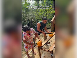 Viral Video: Man And Grandmother Compete In Coconut-Cutting Challenge. Guess Who Won