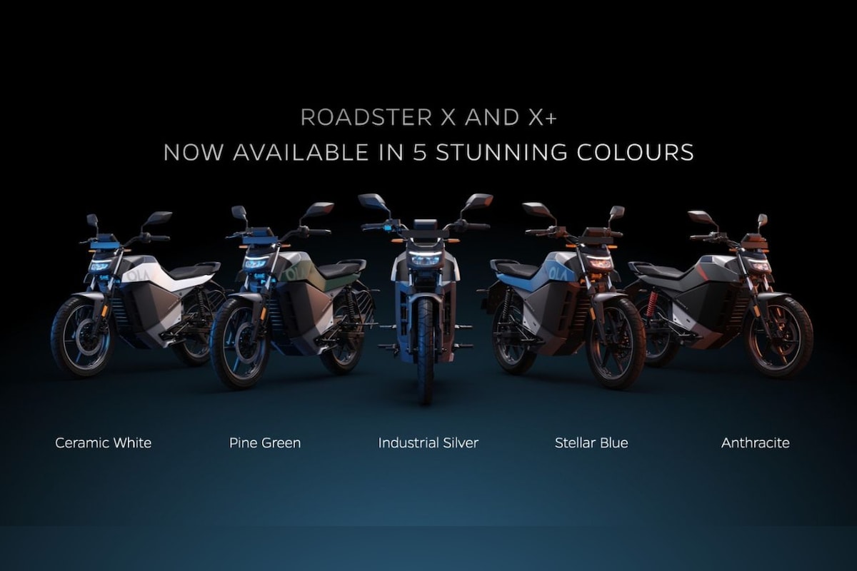 Ola offers five color options for the Roadster X and the Roadster X+ Ola offers five color options for the Roadster X and the Roadster X+