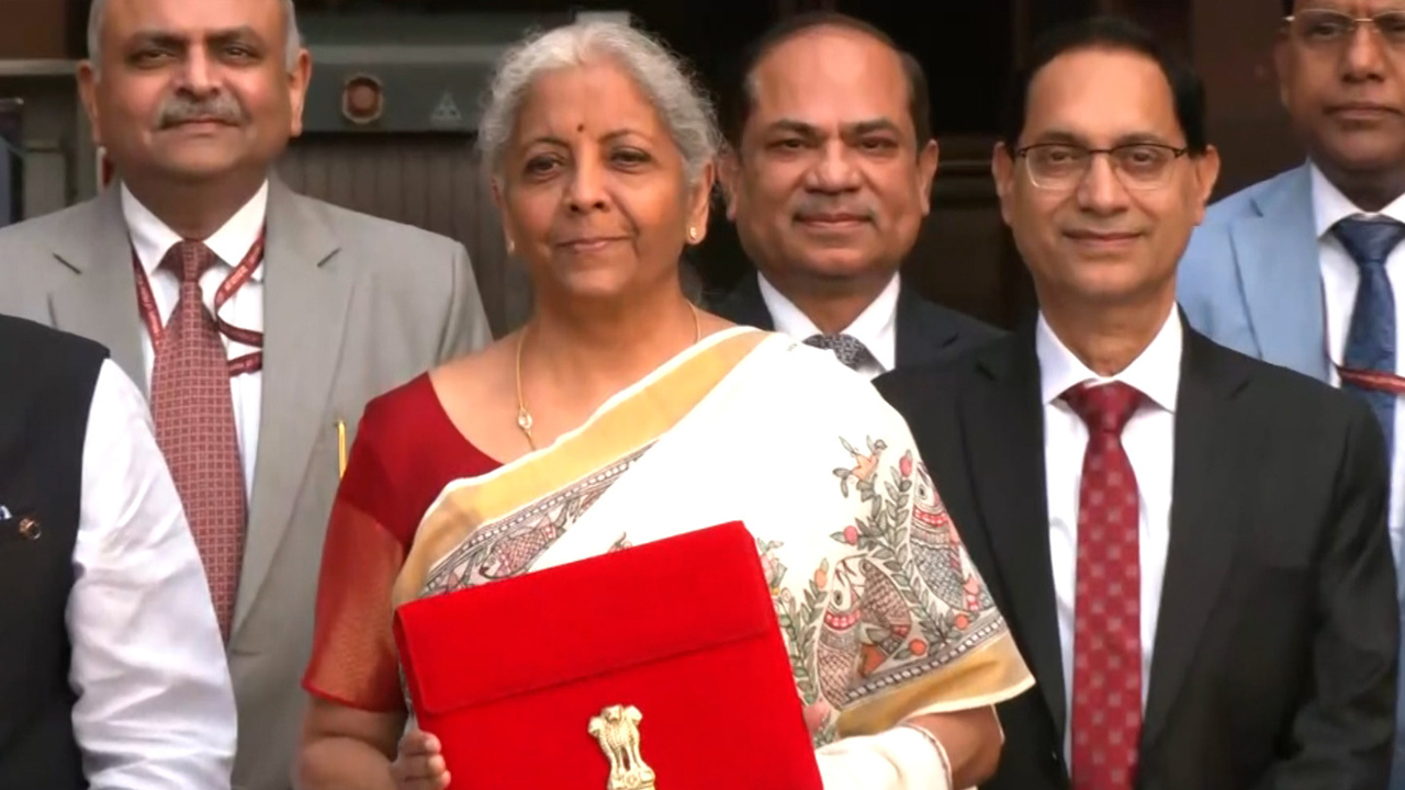 Finance Minister Nirmala Sitharaman Showcases Budget Tablet