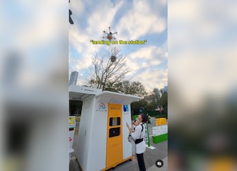 Viral Video: Internet Reacts To Vlogger Getting Coffee Delivered By Drone In 15 Min Viral Video: Internet Reacts To Vlogger Getting Coffee Delivered By Drone In 15 Min
