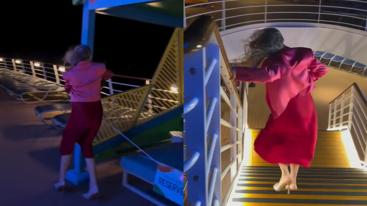 Viral Video Shows Cruise Passenger Buffeted By Strong Winds On Deck, Internet Reacts