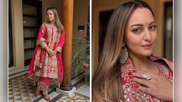 Sonakshi Sinha In A Fuchsia-Pink Suit Is Every Bit The Ethnic-Chic Wedding Guest