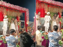 स्टेज पर लड़कियों के साथ दूल्हे की परफॉर्मेंस देख शरमा गई दुल्हन, ब्राइडल एंट्री में लड़के के जबरदस्त डांस ने लूटी महफिल