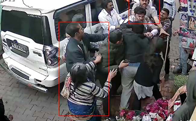 On Camera, UP Minister's Relative, Flower Vendors Exchange Blows