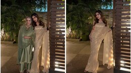 It's All Gold And Glitter For Rasha Thadani In A Shimmery <i>Saree</i> This <i>Shaadi</i> Season