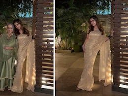 It's All Gold And Glitter For Rasha Thadani In A Shimmery <i>Saree</i> This <i>Shaadi</i> Season It's All Gold And Glitter For Rasha Thadani In A Shimmery <i>Saree</i> This <i>Shaadi</i> Season