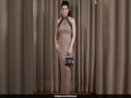 Shalini Passi Dazzles In A Nude And Black Gown With A Crocodile Textured Handbag Shalini Passi Dazzles In A Nude And Black Gown With A Crocodile Textured Handbag