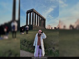 Hania Aamir Is Ready For A Casual Day In Edinburgh In Layered Puffer Jackets And A Beanie Hania Aamir Is Ready For A Casual Day In Edinburgh In Layered Puffer Jackets And A Beanie