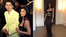 Alongside Timothee Chalamet, Kylie Jenner Sparkles In A Daring Black Embellished Cutout Dress