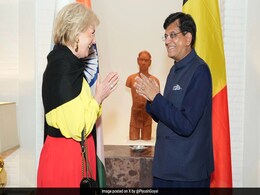 Union Minister Piyush Goyal Welcomes Princess Astrid Of Belgium In Delhi Union Minister Piyush Goyal Welcomes Princess Astrid Of Belgium In Delhi