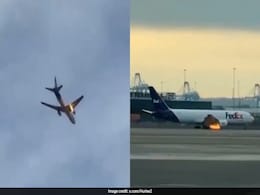 Video: FedEx Plane Catches Fire After Bird Strike, Makes Emergency Landing In US Video: FedEx Plane Catches Fire After Bird Strike, Makes Emergency Landing In US