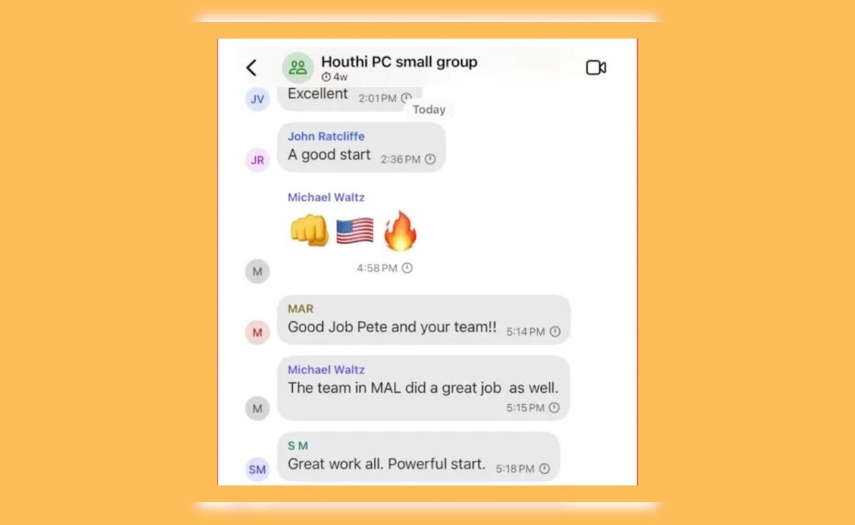 चैट में हुती समूह पर अगले हमले के डिटेल्स थे चैट में हुती समूह पर अगले हमले के डिटेल्स थे