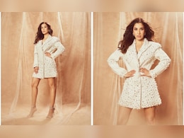 Sophie Choudry Keeps It Far From Boring In A Pearl-Embellished Blazer Dress Sophie Choudry Keeps It Far From Boring In A Pearl-Embellished Blazer Dress
