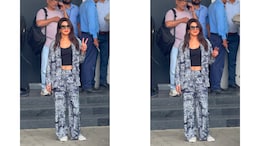Priyanka Chopra's Airport Look Screams Chic Glam In A Blue Printed Co-Ord Set