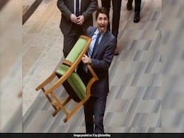 Chair In Hand, Tongue Sticking Out: Justin Trudeau's Parliament Exit Is Viral Chair In Hand, Tongue Sticking Out: Justin Trudeau's Parliament Exit Is Viral