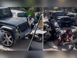 Video: Thar Runs Down Vehicles On Noida Road, Narrow Escape For Pedestrians