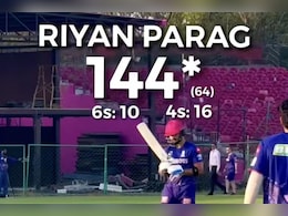 IPL 2025: राजस्‍थान रॉयल्‍स के र‍ियान पराग ने खेली तूफानी पारी, 64 गेंदों में बनाए 144 रन 