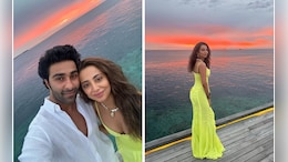 Aadar Jain And Alekha Advani Channel Summer Style In White And Neon Looks In Maldives