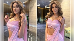 Nikki Tamboli In An Ethereal Pink <i>Saree</i> Looks Like An Ethnic Vision