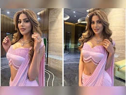 Nikki Tamboli In An Ethereal Pink <i>Saree</i> Looks Like An Ethnic Vision