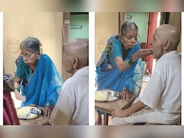 पति को अपने हाथों से खाना खिलाते दिखी पत्नी, इमोशनल कर देगा बुजुर्ग कपल के बीच का प्यार