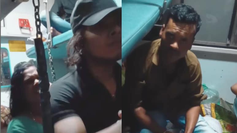 पत्नीला सोडून शेजारी झोपलेल्या तरुणाला केलं किस, ट्रेनमध्ये राडा; 2 संतापजनक Video सोशल मीडियावर व्हायरल
