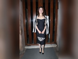 Tamannaah Bhatia Gives Her Chic Black Midi Dress A Twist With A Striped Blazer And Prada Bag Tamannaah Bhatia Gives Her Chic Black Midi Dress A Twist With A Striped Blazer And Prada Bag