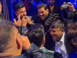 MS Dhoni Goes Crazy Wild While Dancing At Rishabh Pant's Sister's Wedding With Suresh Raina. Video Viral MS Dhoni Goes Crazy Wild While Dancing At Rishabh Pant's Sister's Wedding With Suresh Raina. Video Viral