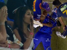 Scary Visuals: Ball Hits Suryakumar Yadav's Helmet, MI Batter Lies Flat On Ground. Wife Anxious Scary Visuals: Ball Hits Suryakumar Yadav's Helmet, MI Batter Lies Flat On Ground. Wife Anxious